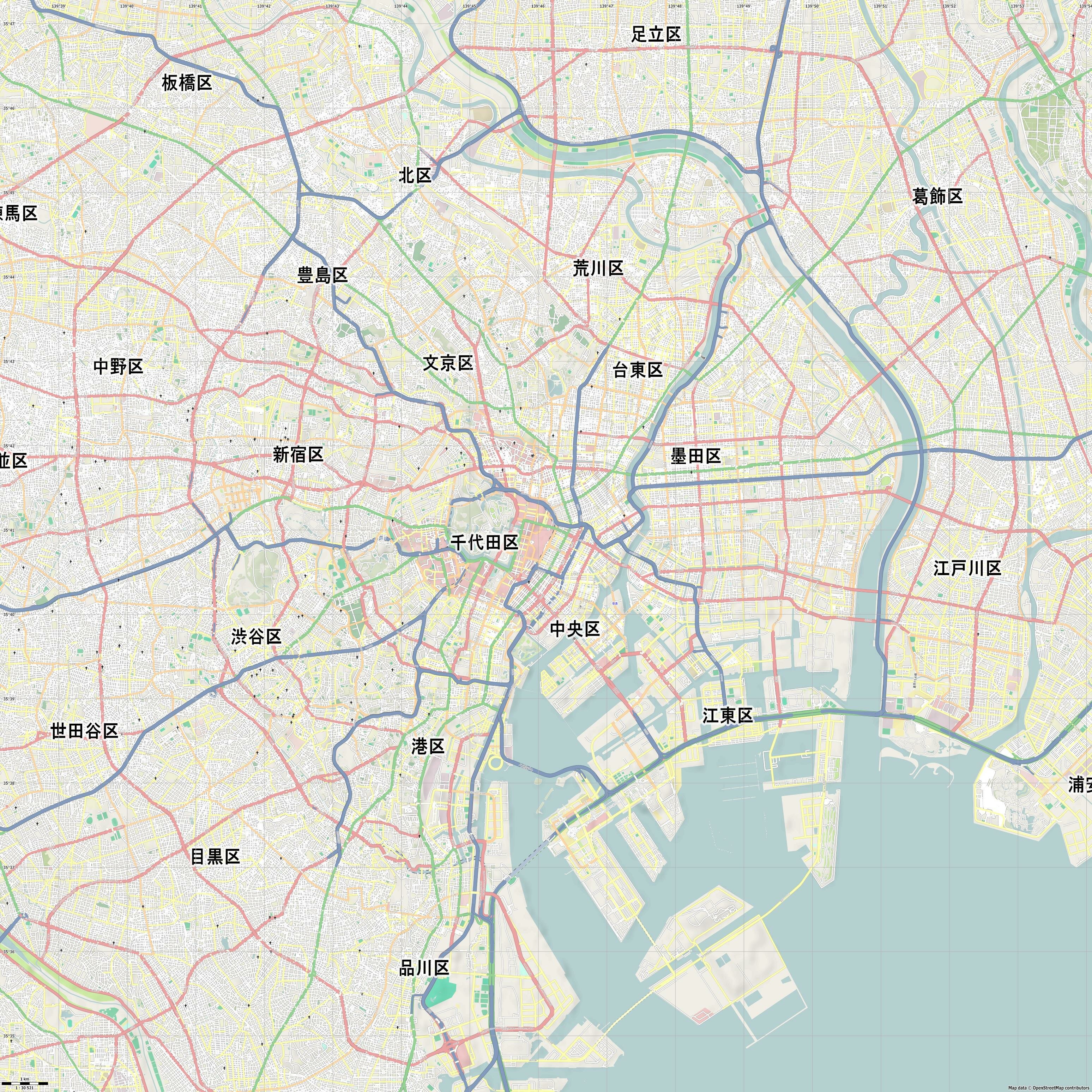 Svg Scalable Vector City Map 東京都 Tokyo